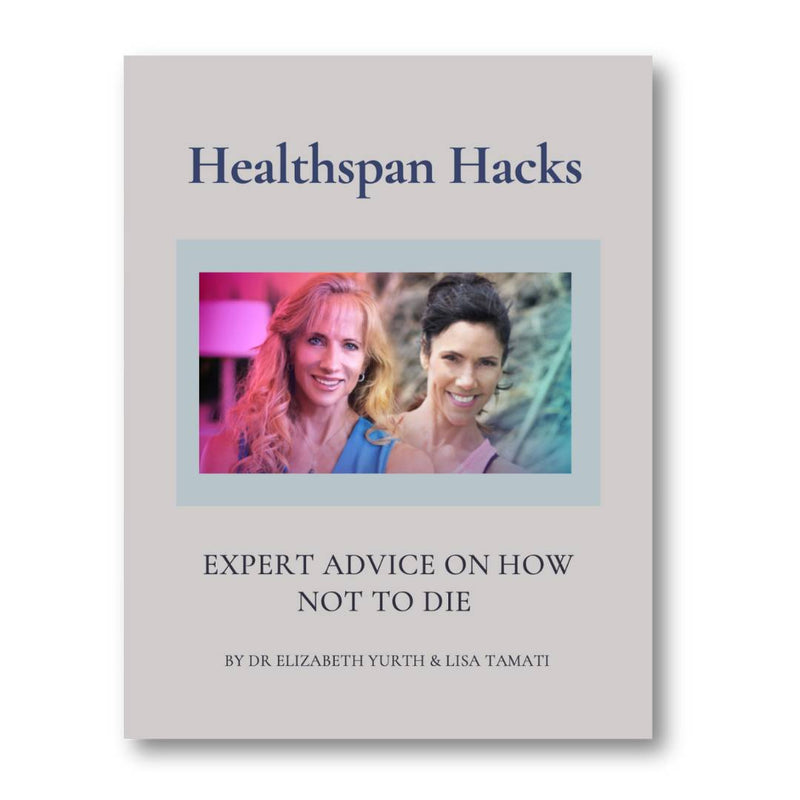 Cover of Healthspan Hacks course by Lisa Tamati and Dr. Elizabeth Yurth – longevity and wellness interview series