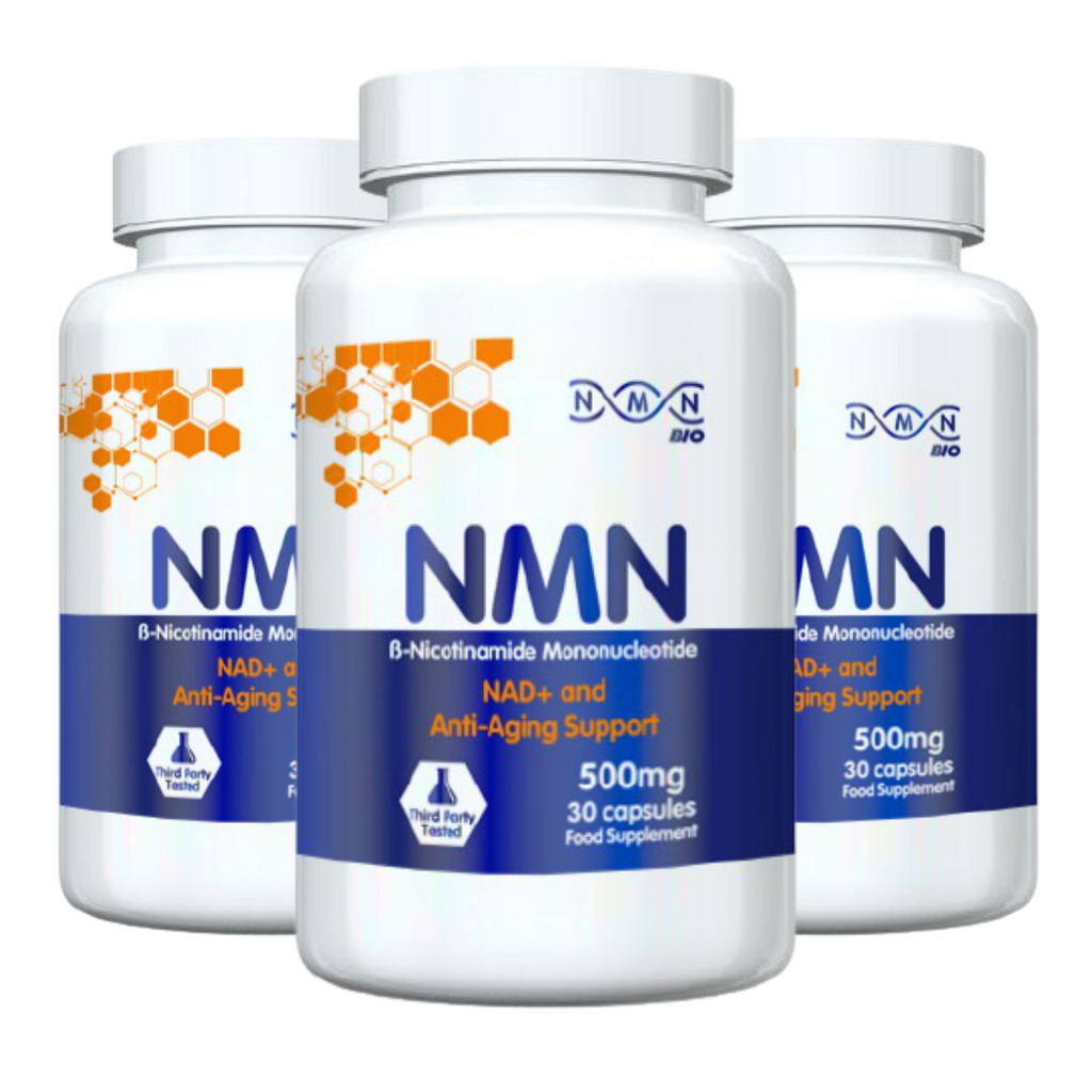 3 Bottles | NMN (beta Nicotinamide Mononucleotide) 500mg Capsules | 30 Capsules