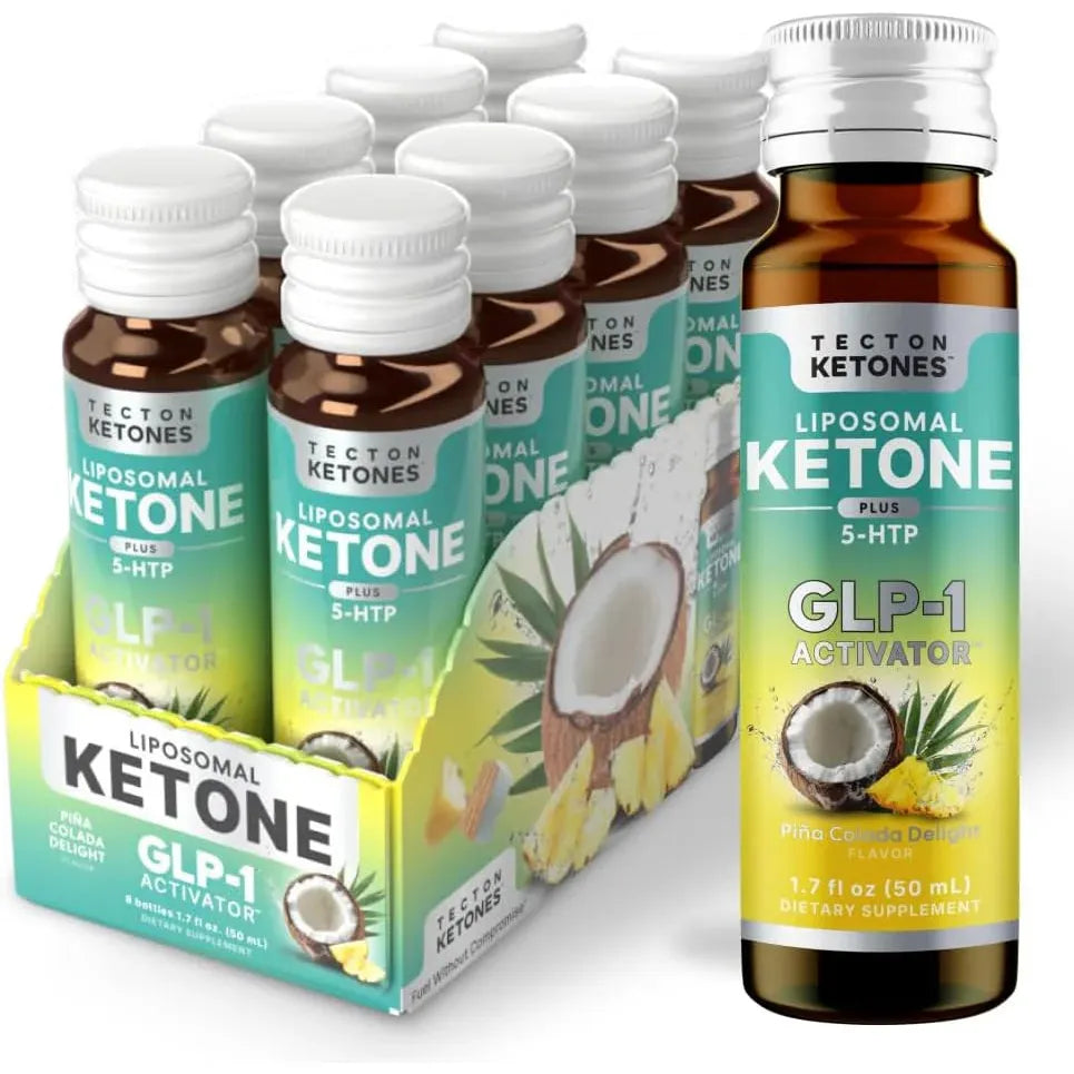 Tecton Ketones liposomal ketone bottles with packaging on a white background
