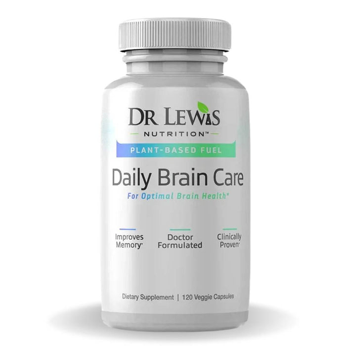 Daily Brain Care capsules by Dr. Lewis for cognitive support, memory, and mental clarity