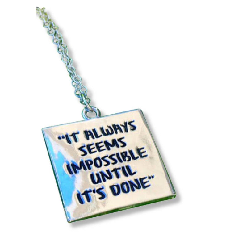 Lisa Tamati It Is Possible necklace – inspirational silver pendant encouraging belief and perseverance
