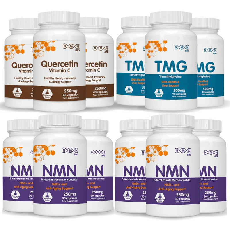 NMNBio Longevity Ultimate Pack – complete bundle with NMN, TMG, and Quercetin for advanced longevity
