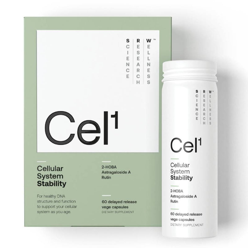 SRW CEL1 Stability supplement for cellular defense, DNA repair, and healthy aging support with 2-HOBA, Astragaloside A, and Rutin