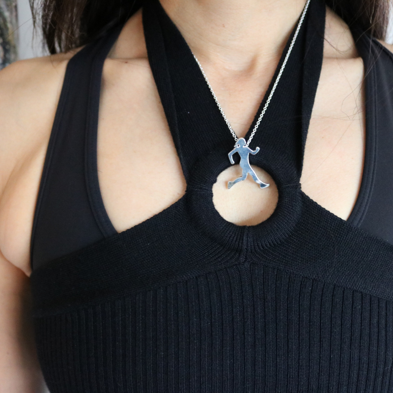 "I Run Like a Girl, Try To Keep Up" Necklace
