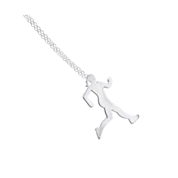 Lisa Tamati I Run Like a Girl Try To Keep Up stainless steel motivational necklace for runners